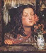 Girl at a Lattice (mk28) Dante Gabriel Rossetti